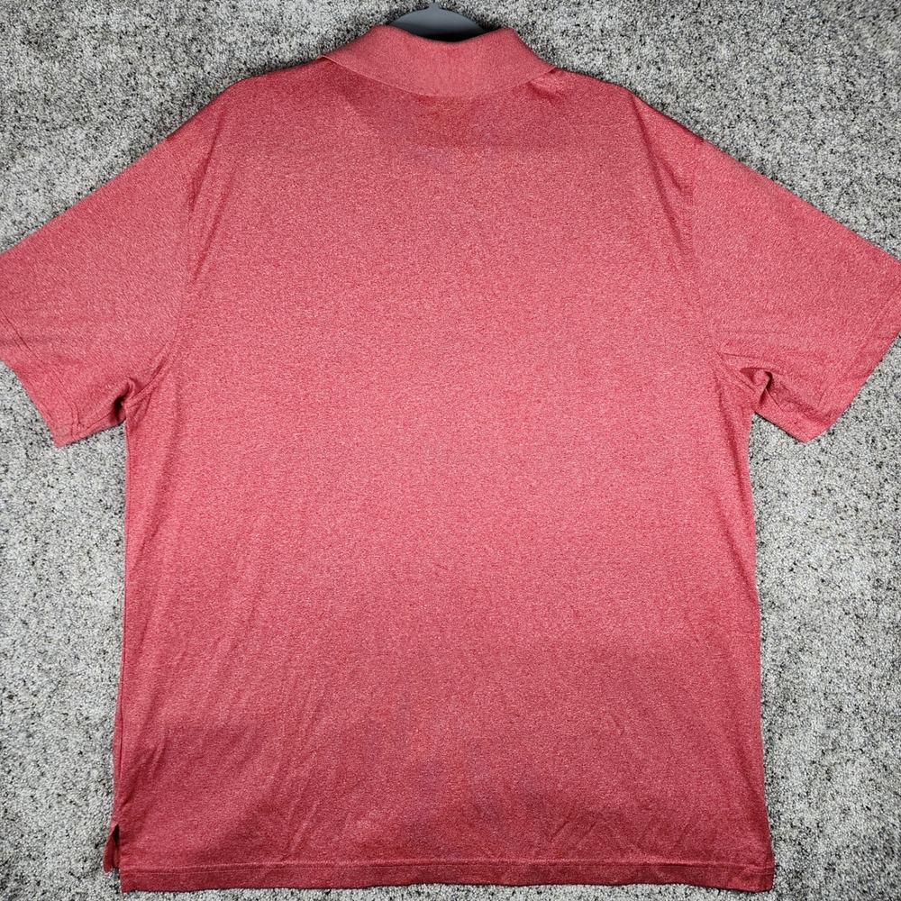 Adidas Polo Shirt Mens XL Red Heathered Short Sleeve Athletic Excellent - Picture 5 of 11